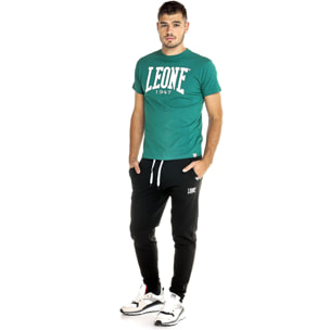 T-shirt in cotone elasticizzato a manica corta con logo grande Leone Basic
