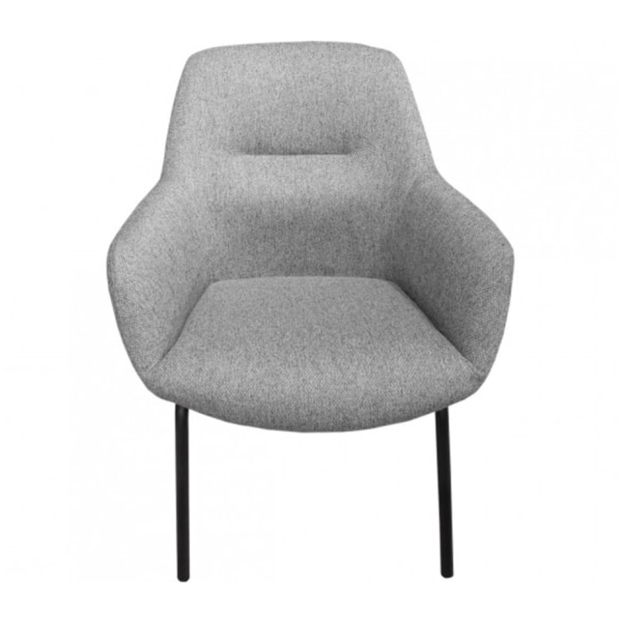 Fauteuil en tissu gris chiné avec accoudoirs - TRENDY