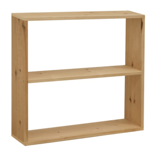 Estantería de madera maciza tono roble medio con 1 estante Alto: 74 Largo: 80 Ancho: 20