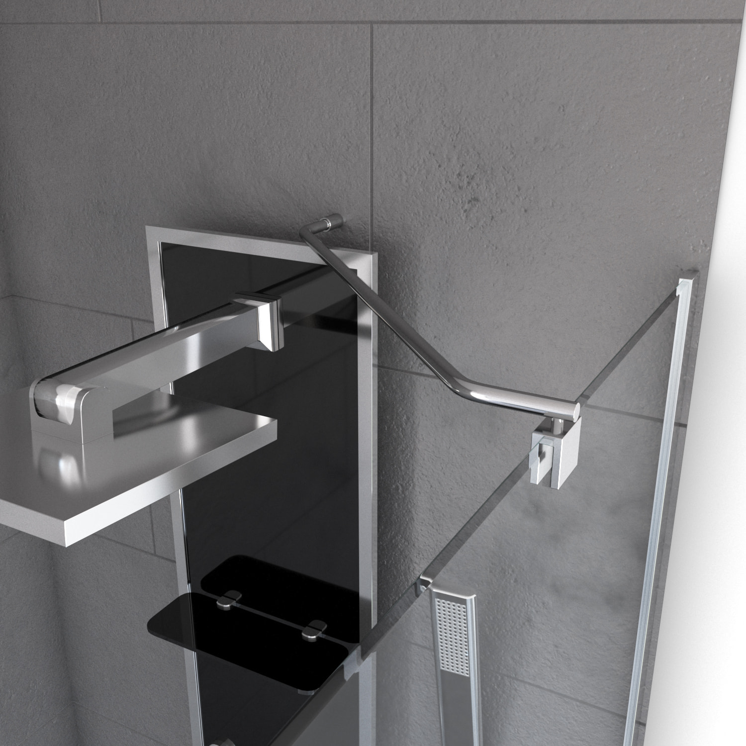 Barre de fixation d'angle pour douche a l'italienne-FREEDOM 2 ANGLE-BARRE DE FIXATION MURALE D'ANGLE