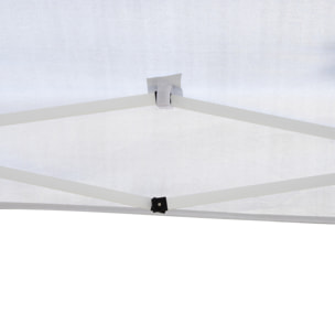 Outsunny Carpa Plegable 3x3 m Cenador de Jardín Gazebo con Bolsa de Transporte Altura Ajustable en 3 Niveles Anti-UV e Impermeable para Terraza Patio Playa Blanco