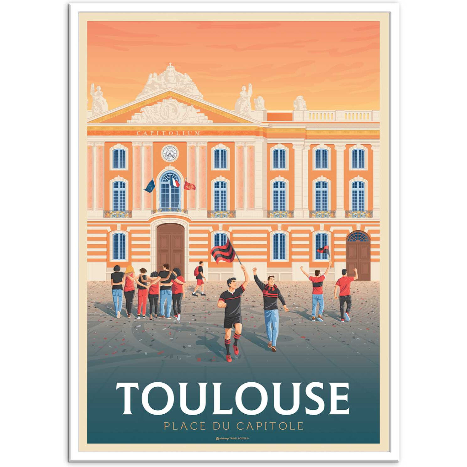 Affiche - Toulouse Place du Capitole - Olahoop Travel Posters