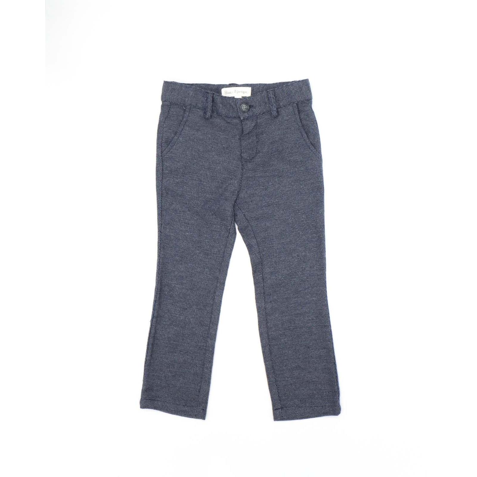 Pantalón largo estructura azul y gris