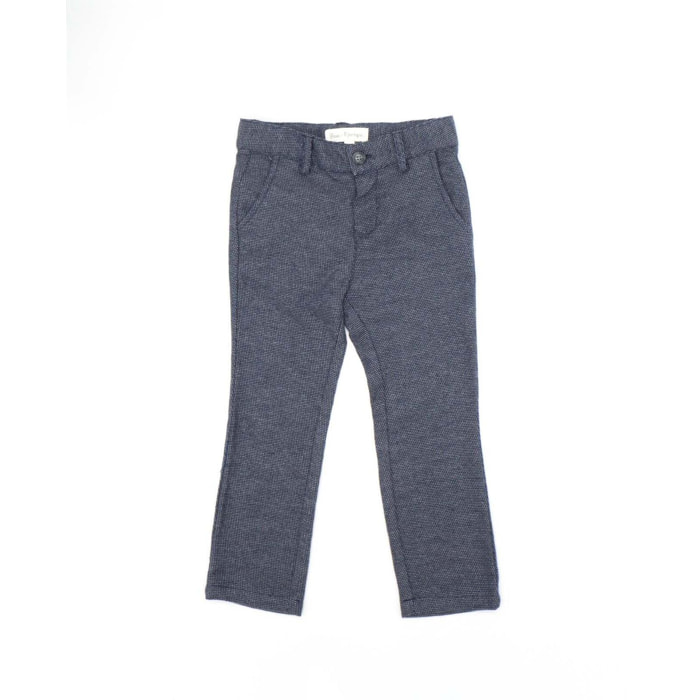 Pantalón largo estructura azul y gris