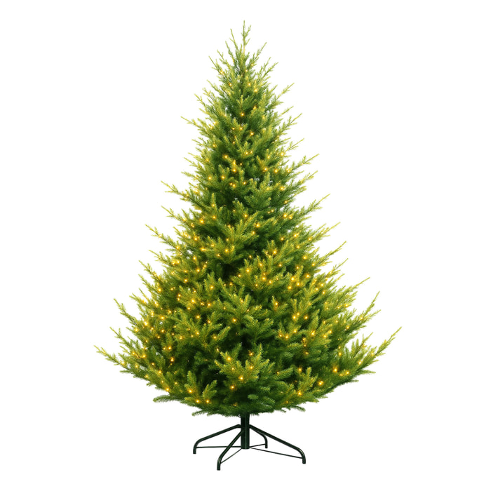 Rockfeller - Albero di Natale Tradizionale con 1000 Luci LED in PE e PVC Ø160x210H cm, 2184 Punte