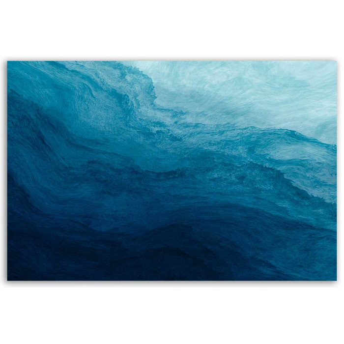 Tableau abstrait vagues bleues Toile imprimée
