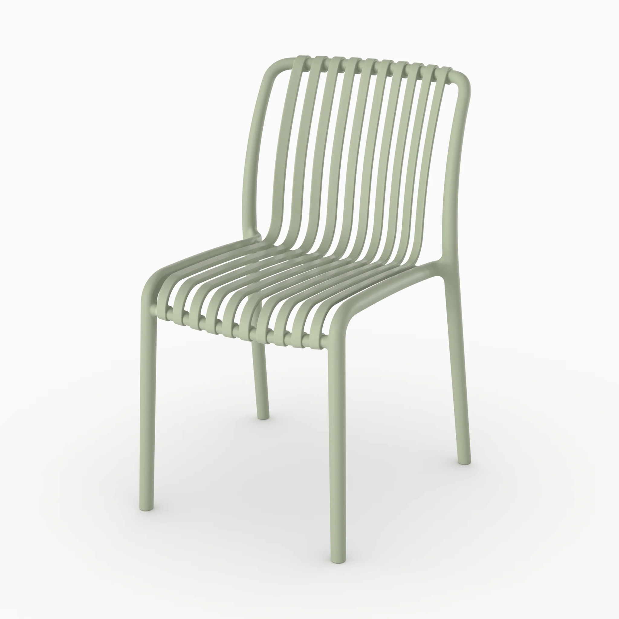 Lot de 2 chaises de jardin empilables en plastique vert pastel - Duli