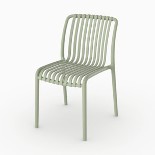 Lot de 2 chaises de jardin empilables en plastique vert pastel - Duli