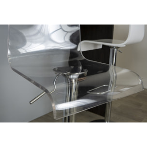 Tabouret de bar design en plexiglas transparent (lot de 2) SATURNE