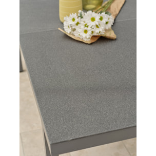 DANIA - Table en alu et spraystone avec rallonge automatique grise anthracite