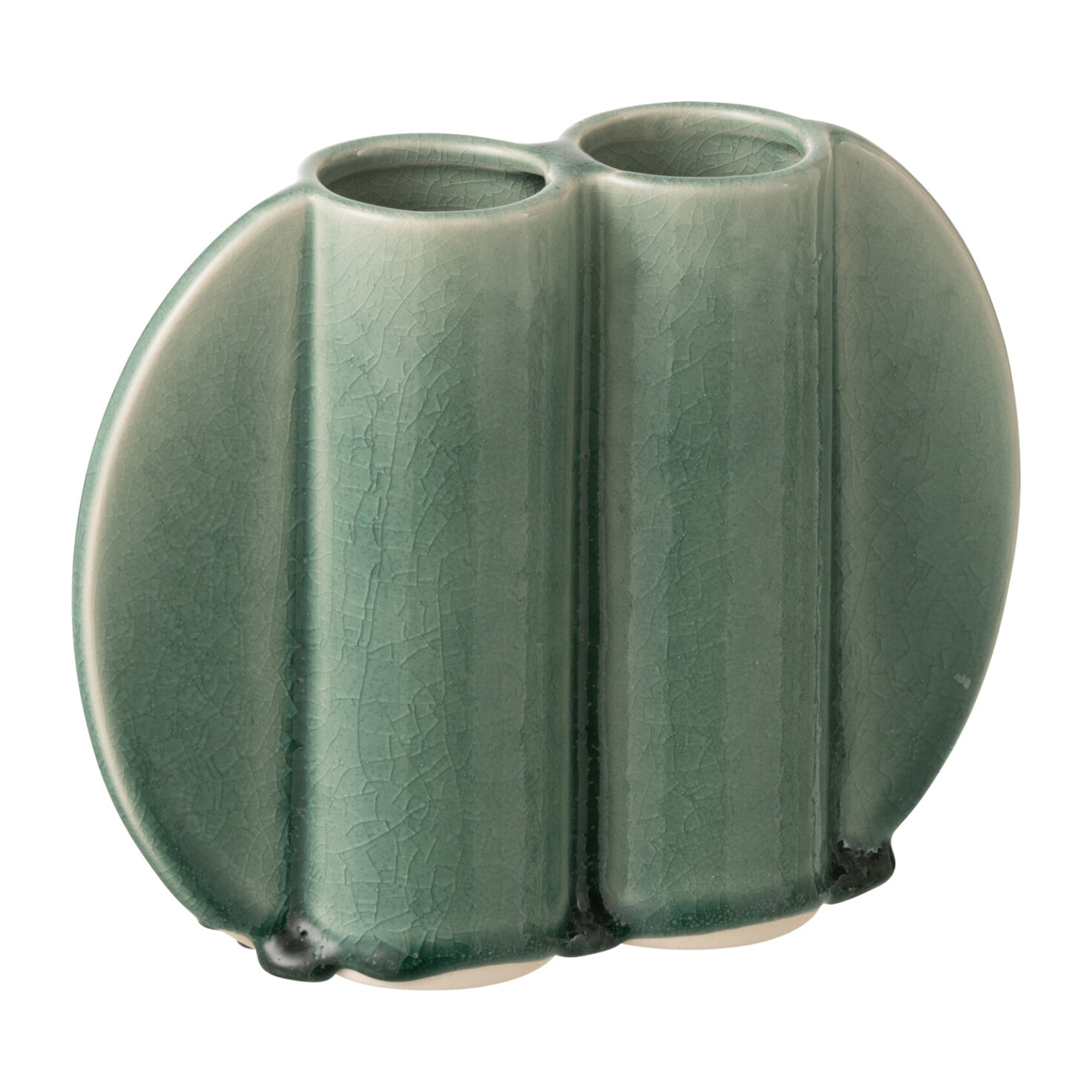 J-Line Vase Double - porcelaine - vert foncé