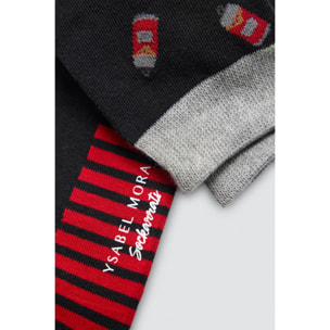 Confezione da 4 calzini anti-pressione stampati