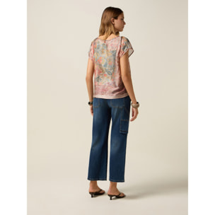 Oltre - Blusa de satén estampada - Rosa