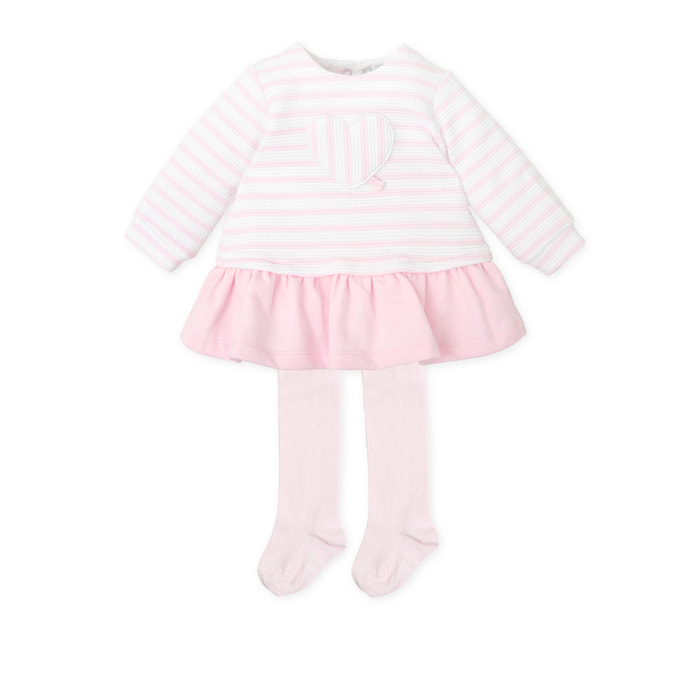 Vestido con leotardos . - Rosa