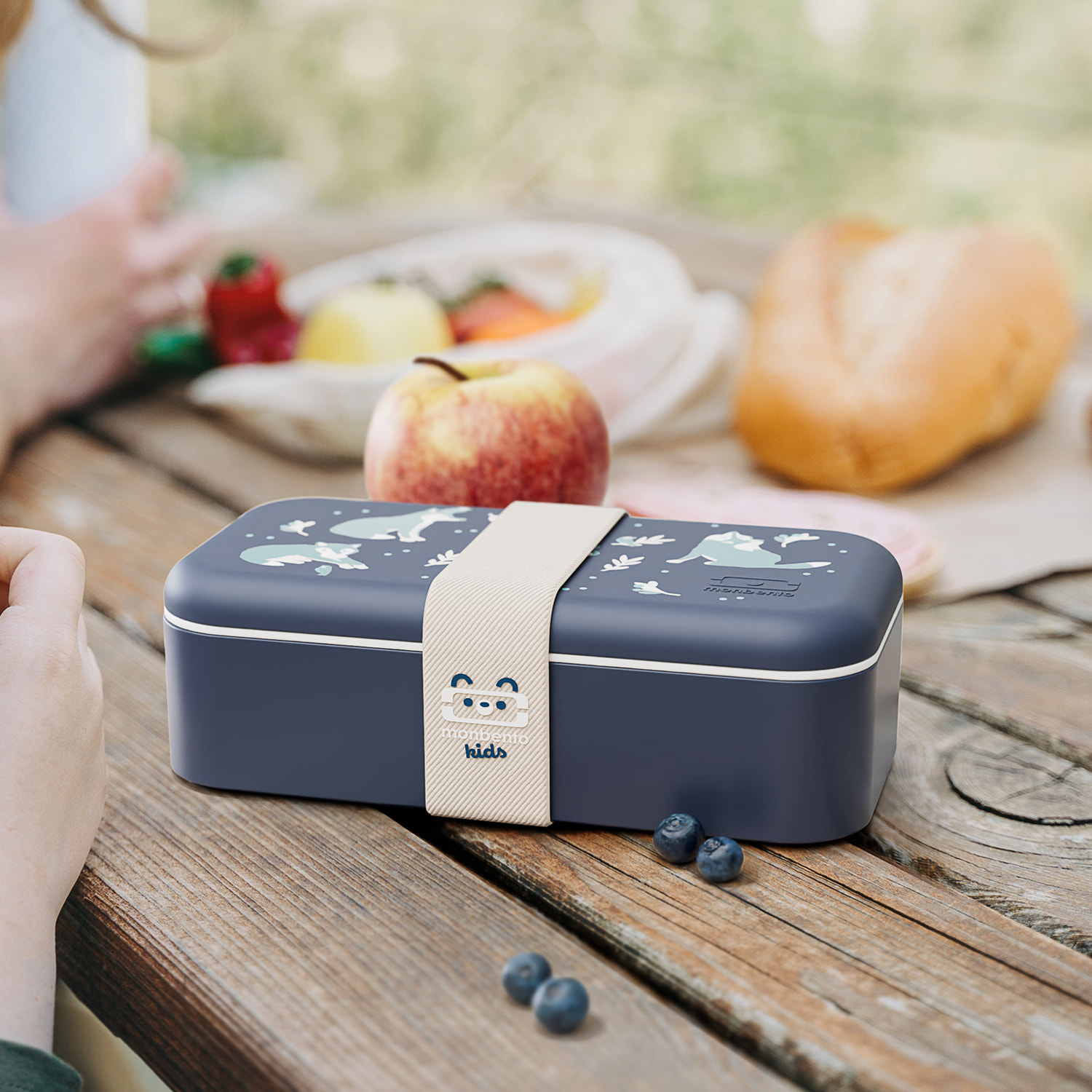 Lunch box enfant  Foodie 500ml Made in France Bleu Wolf