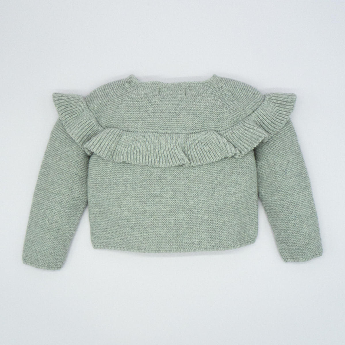 CHAQUETA VOLANTE BOTONES CORAZÓN GRIS