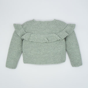 CHAQUETA VOLANTE BOTONES CORAZÓN GRIS