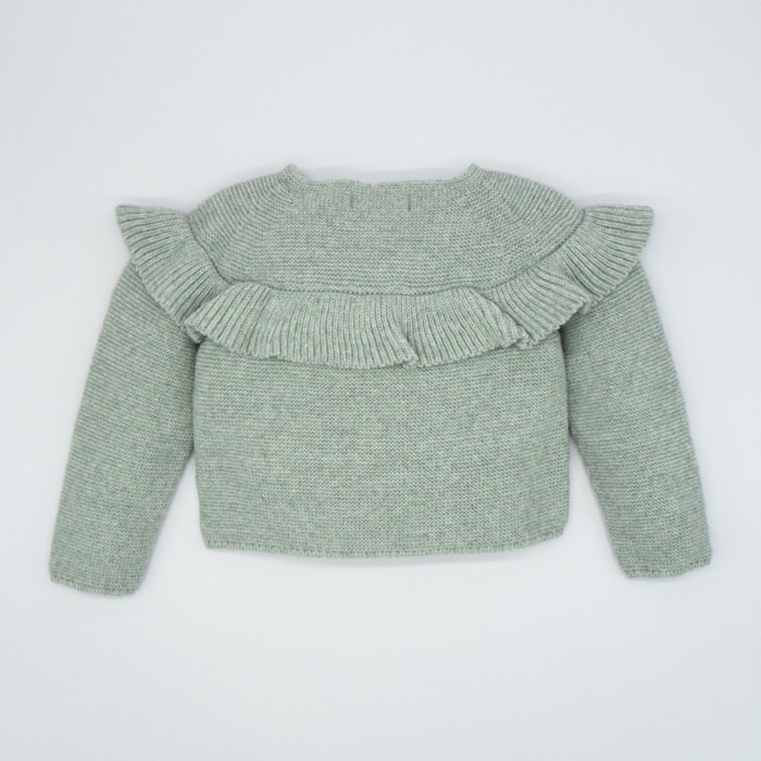 CHAQUETA VOLANTE BOTONES CORAZÓN GRIS