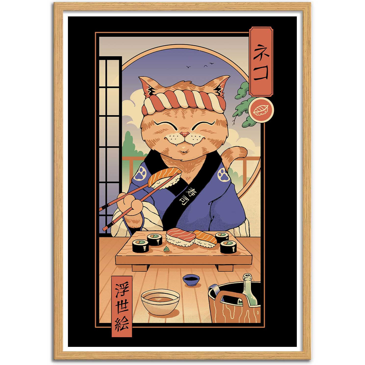 Affiche - Sushi cat in Edo - Vincent Trinidad