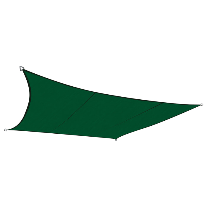 Vela ombreggiante rettangolare 400x600 cm. Vela ombreggiante da esterno in polietilene ad alta densitÃ 185 gr/mq con orli rinforzati verde