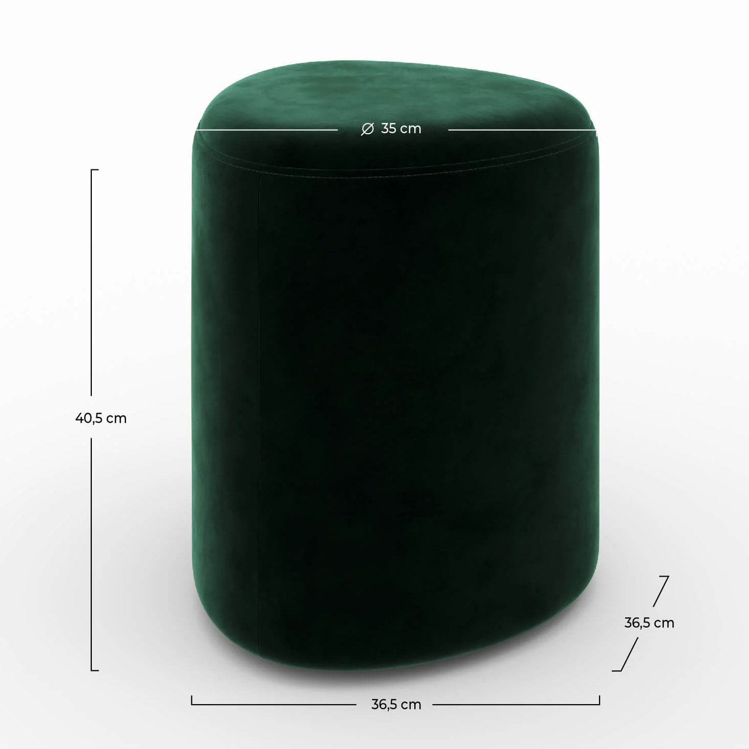 Pouf en velours vert - Emmy