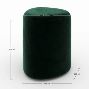 Pouf en velours vert - Emmy