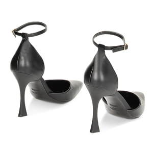 Décolleté Open Shank nere, tacco 9,5 cm