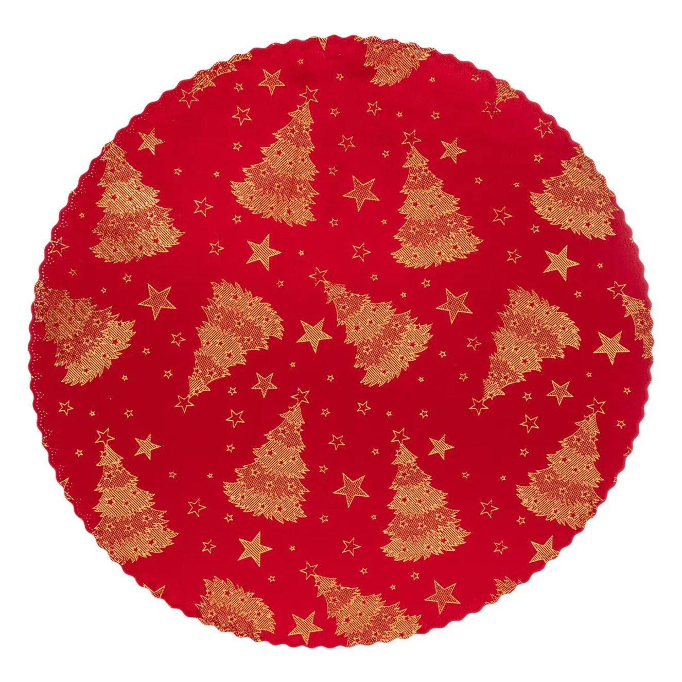 Set de table rond velours rouge