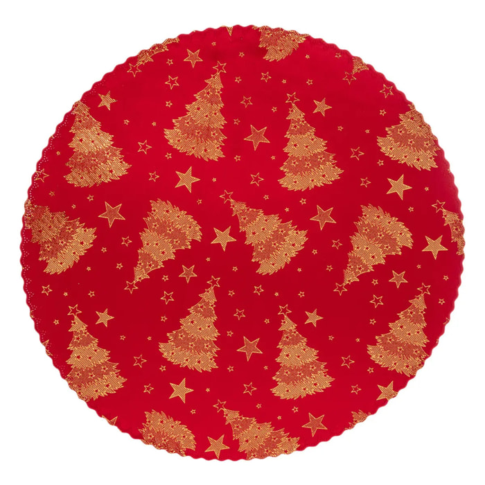 Set de table rond velours rouge