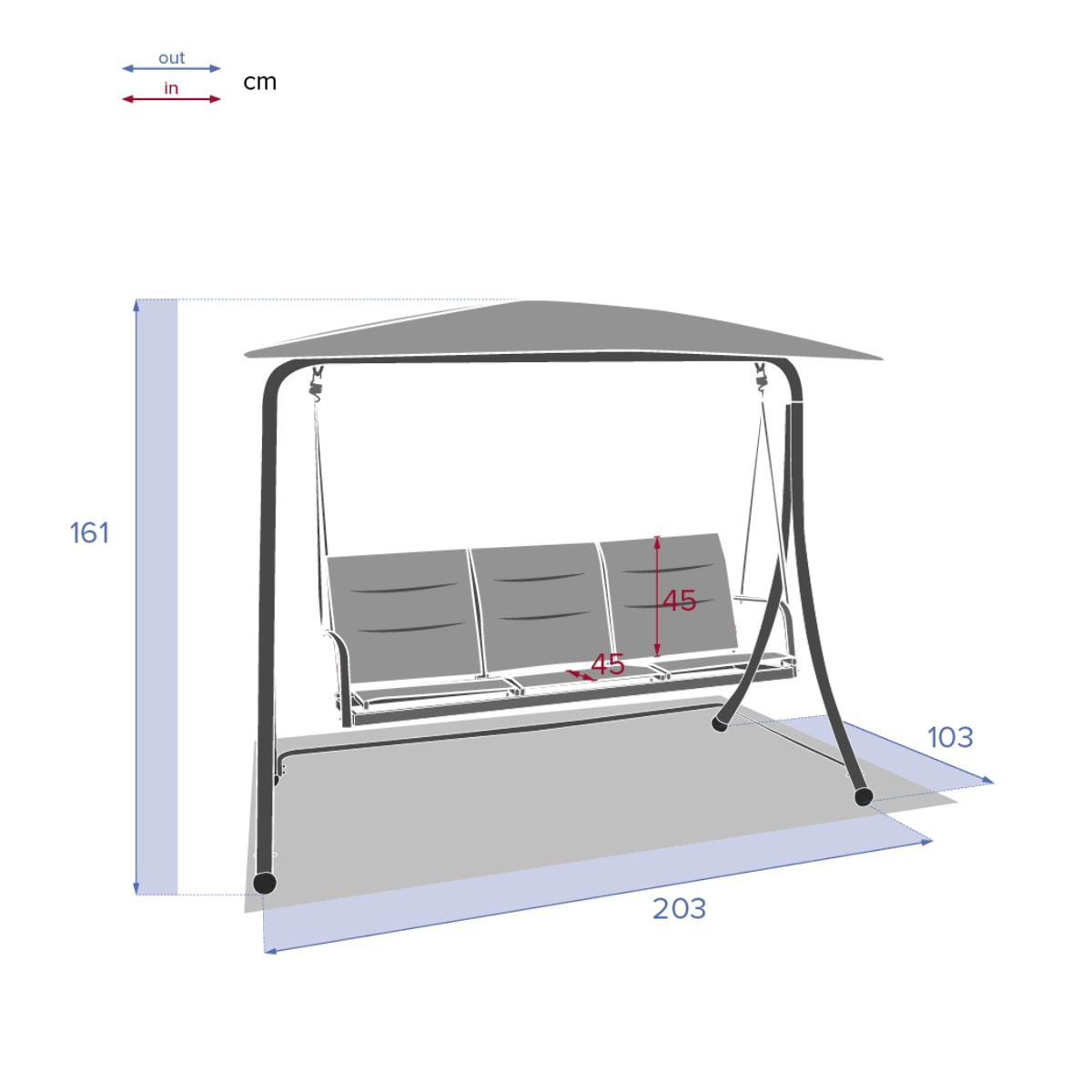 Balancelle Lako Ardoise & Ardoise