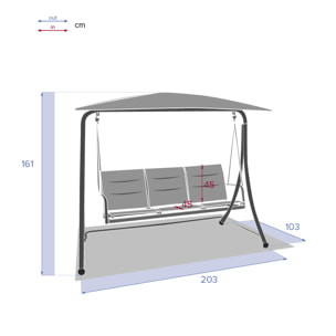 Balancelle Lako Ardoise & Ardoise