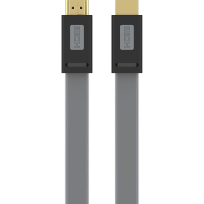 Câble HDMI ESSENTIELB 2.0/18Gbps plat 2M anthracite