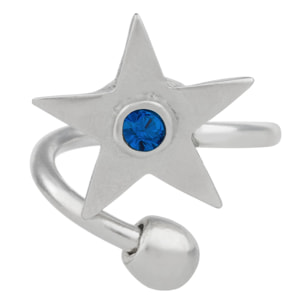 Anillo estrella cristal Swarovski blue plata925