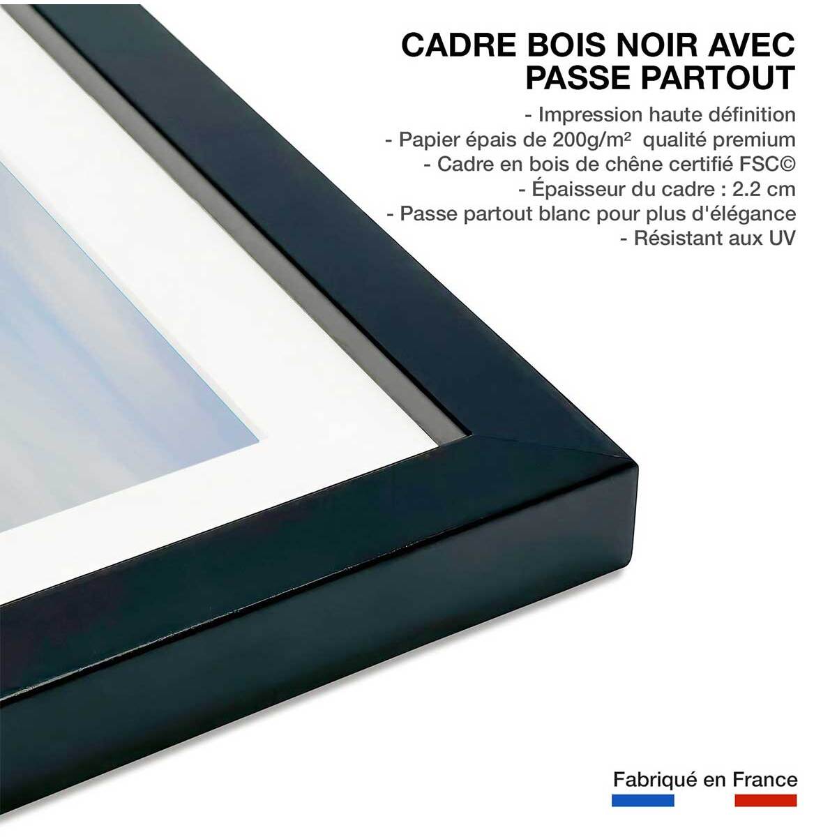 Affiche photo tube sur la centrale hossegor beach Affiche sous cadre noir