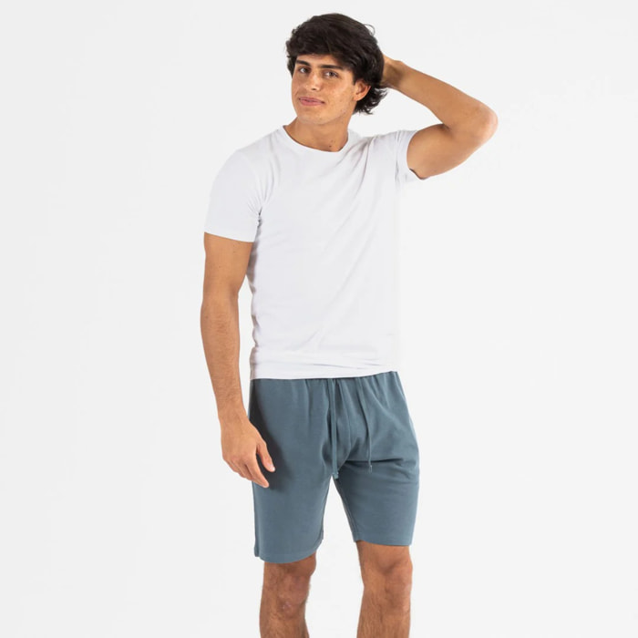Conjunto deportivo corto hombre blanco - menta