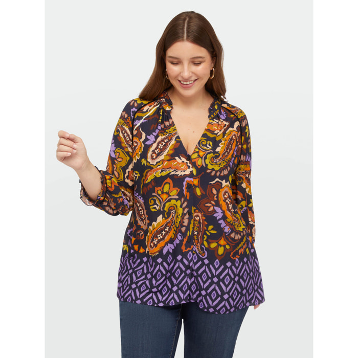 Fiorella Rubino - Blusa con estampado paisley - Violeta