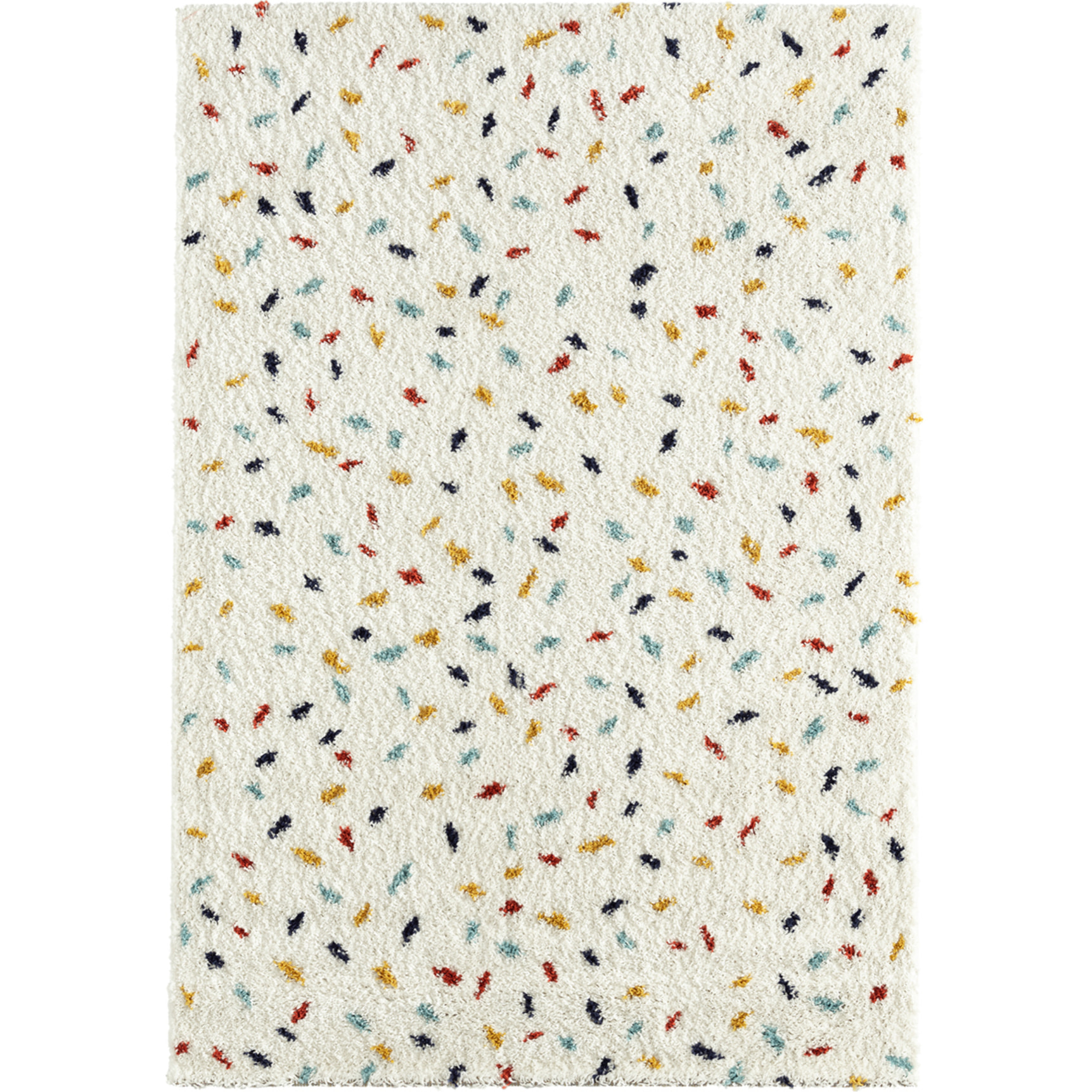 Tipi - tapis shaggy enfant en laine artificielle à motif confettis multicolore