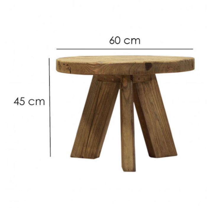 Table basse ronde en bois recyclé - ORIGIN