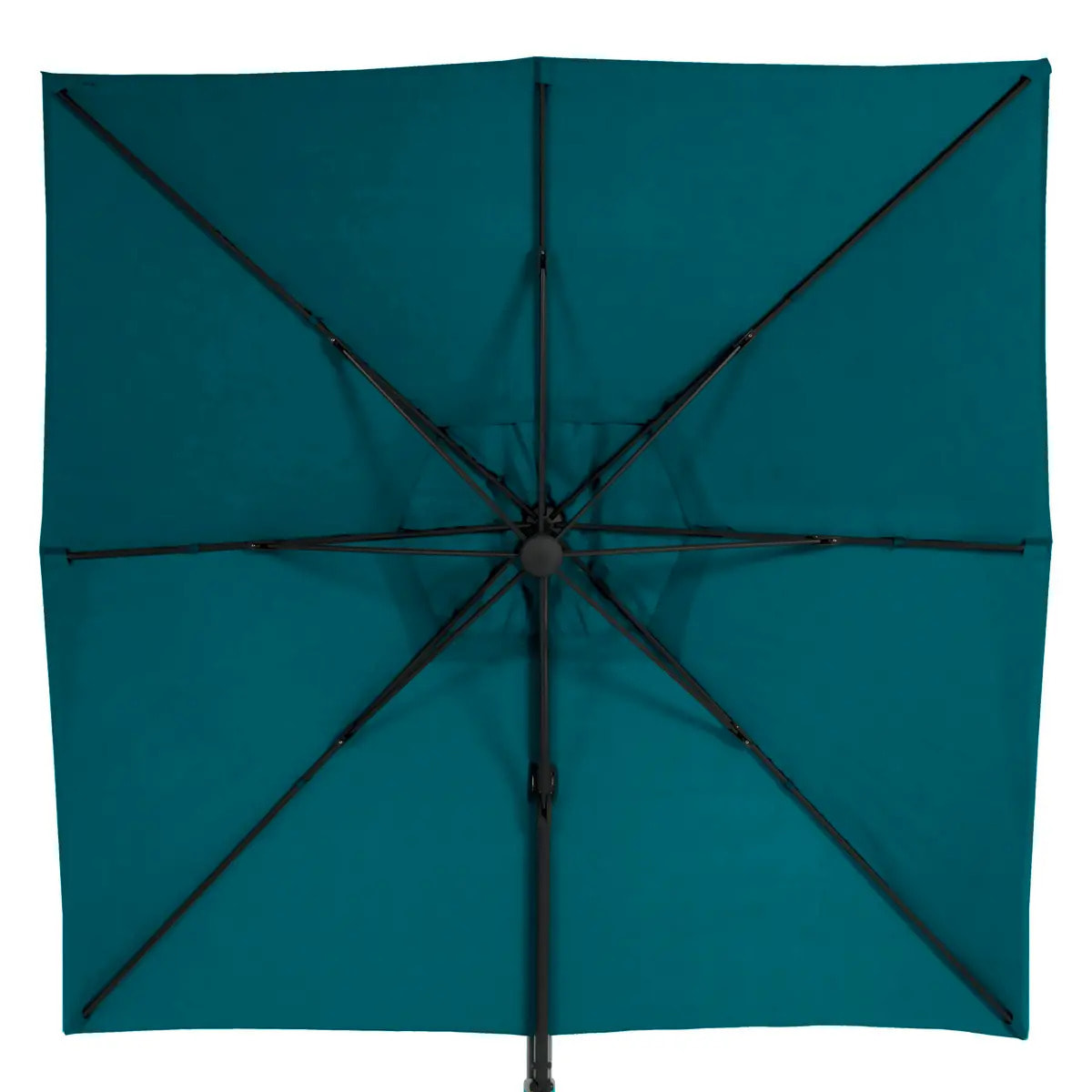 Parasol déporté carré inclinable Éléa Bleu canard & Graphite