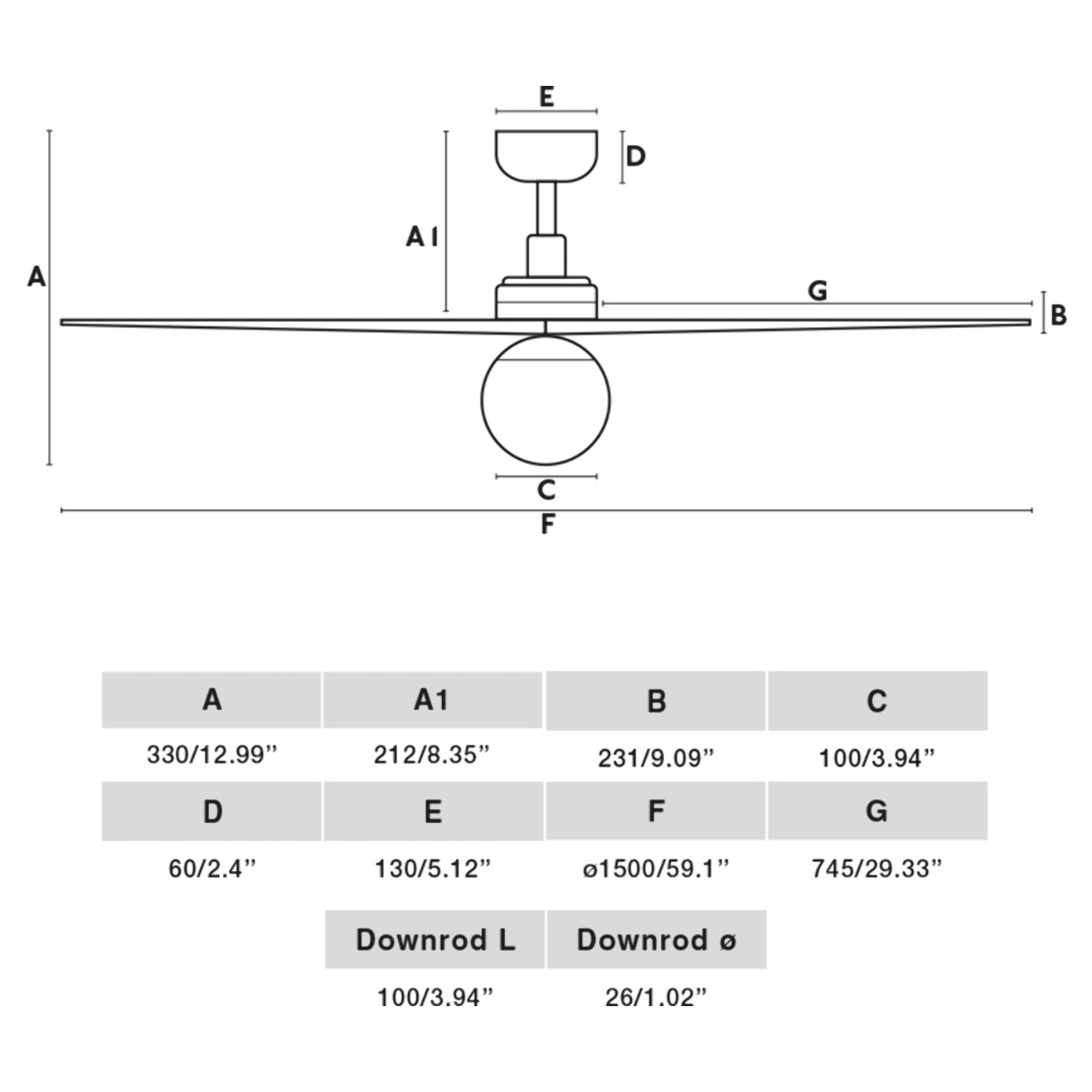 KLIM L ventilatore da soffitto nero/noce DC E27