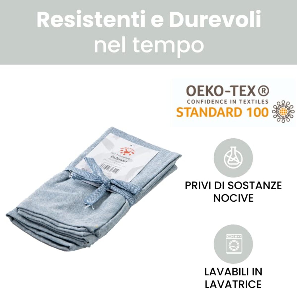 Intrecci – Set 6 tovaglioli in puro cotone 40x40 cm