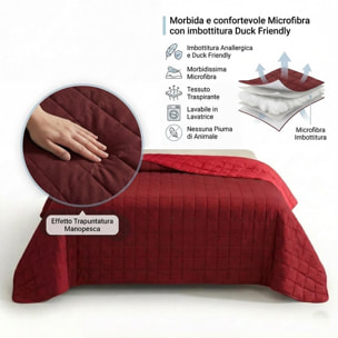 Copriletto matrimoniale estivo leggero double face 260x260 cm, trapunta estiva traspirante e morbida, coperta primaverile elegante e moderna, design reversibile per doppio stile, ideale per stagione calda, resistente e facile da lavare