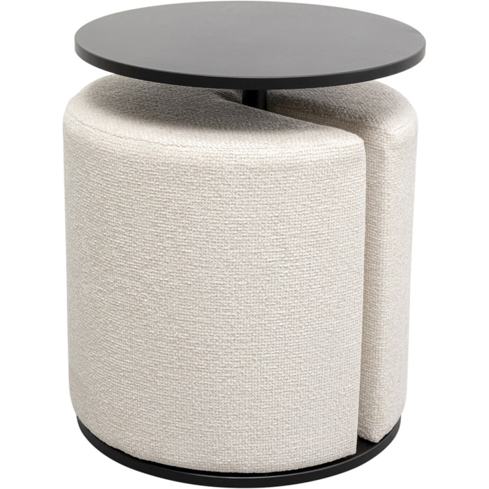 Table d'appoint et tabouret Better Together crème Kare Design