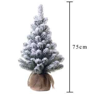 Abete H.75 Cm C/Sacco E Neve 83 Tips Pvc - Pezzi 1 - 45X75X45cm - Colore: Verde - Bianchi Dino - Articoli Natalizi