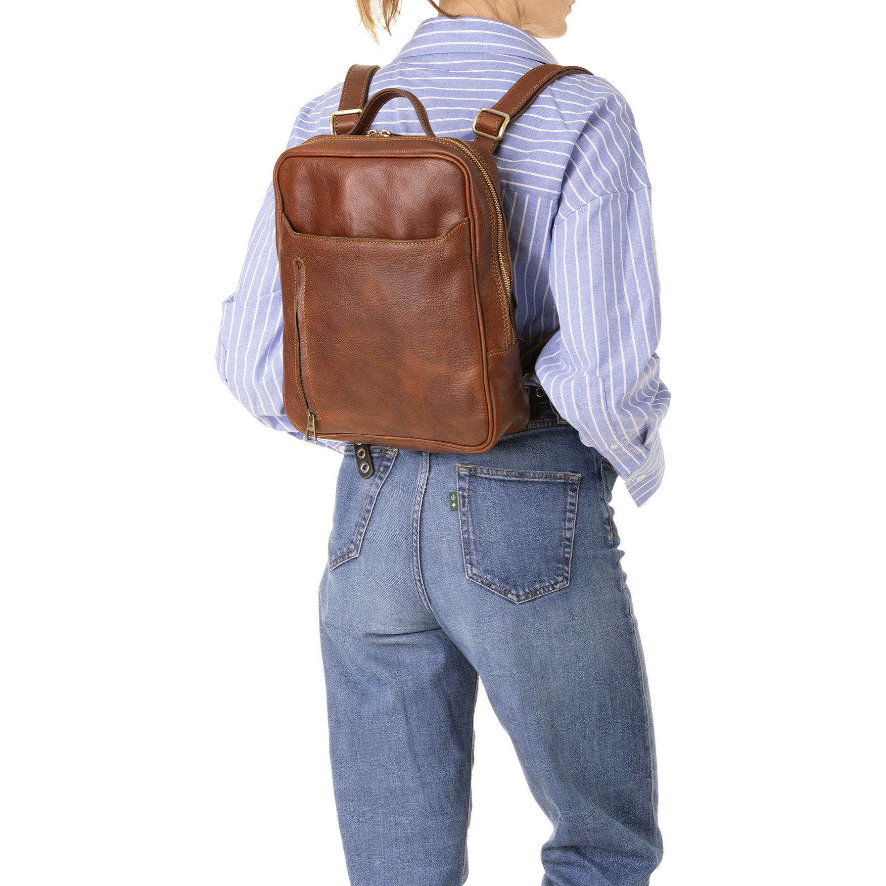 Zaino  unisex In Vera pelle Made in Italy 27x36x8 cm