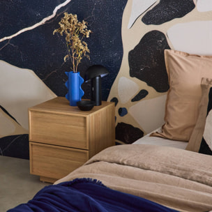 Table de chevet effet bois 2 tiroirs naturel L 42 x P 38 x H 48cm - Kuba