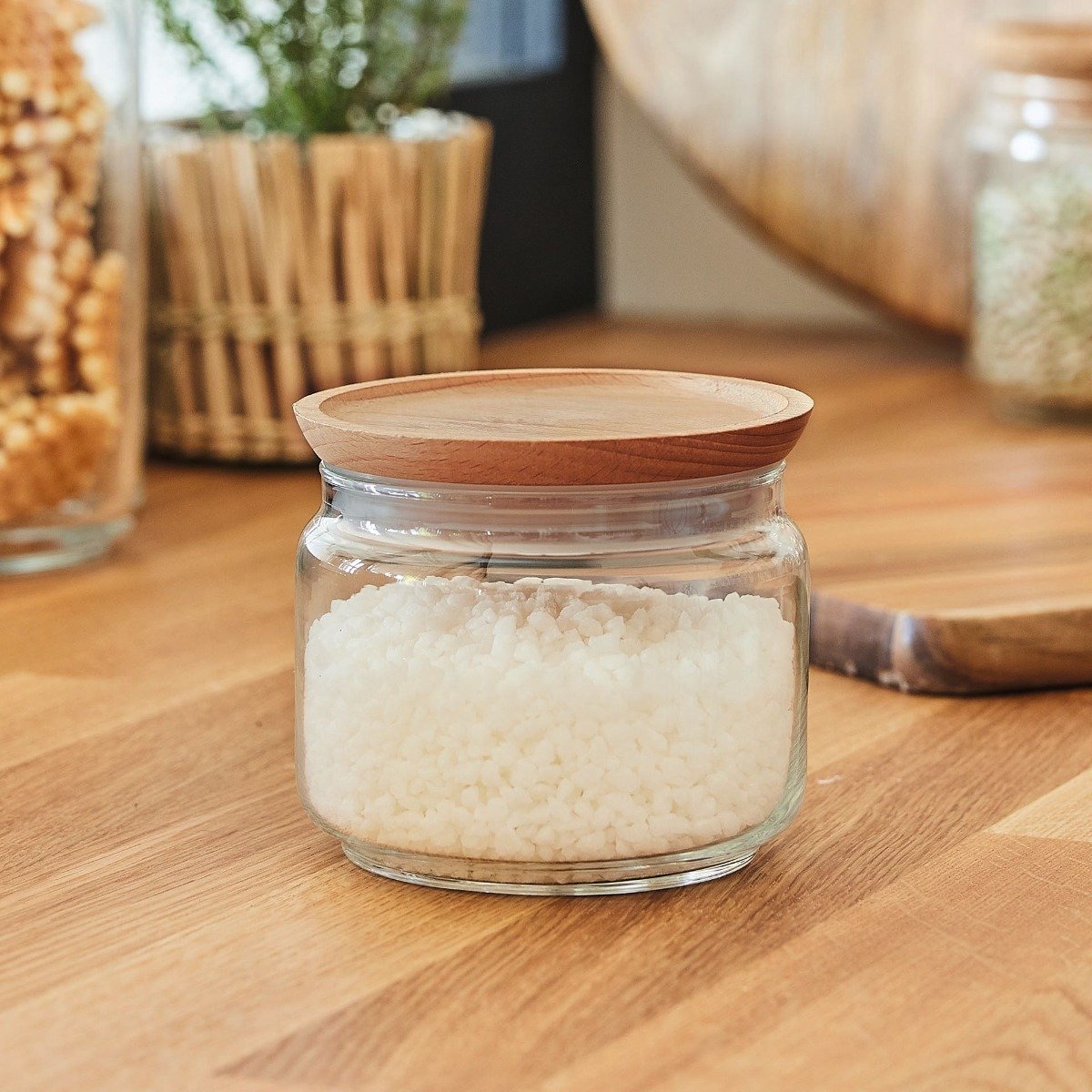 Lote de 2 tarros de conservación - tapa de madera - 1 L + 0,5 L Pure Jar Wood - Luminarc