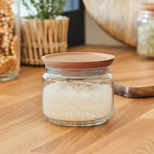 Lote de 2 tarros de conservación - tapa de madera - 1 L + 0,5 L Pure Jar Wood - Luminarc