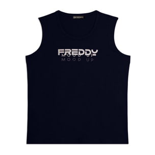 Canotta in Jersey con Logo FREDDY e Scritta "Mood Up"