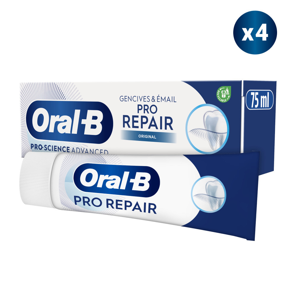 4 Dentifrices Oral-B Répare Gencives et Email Original 75ml